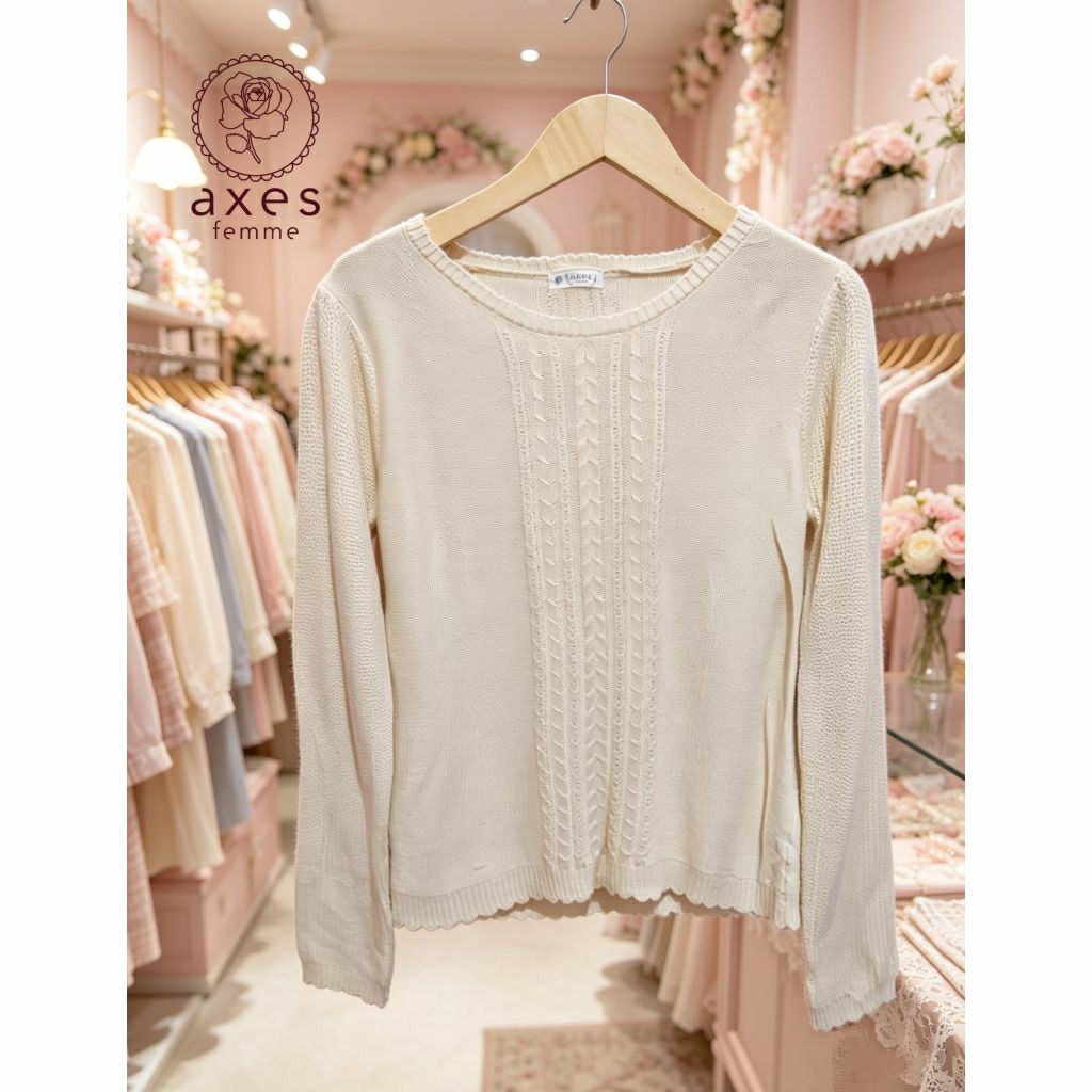 AXES FEMME SWEATER RAJUT KEPANG COQUETTE KAWAI MORIKEI