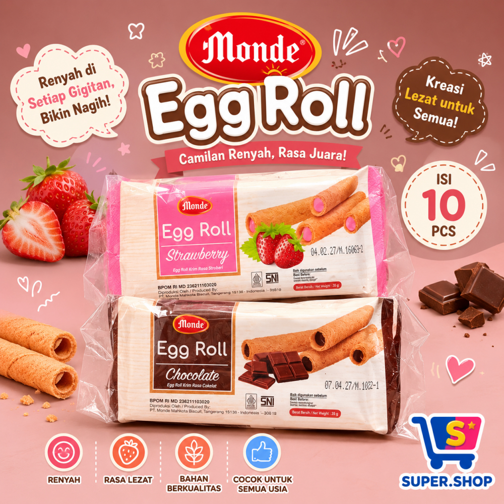 Monde Egg Roll Biskuit Pack (isi 10 pcs)