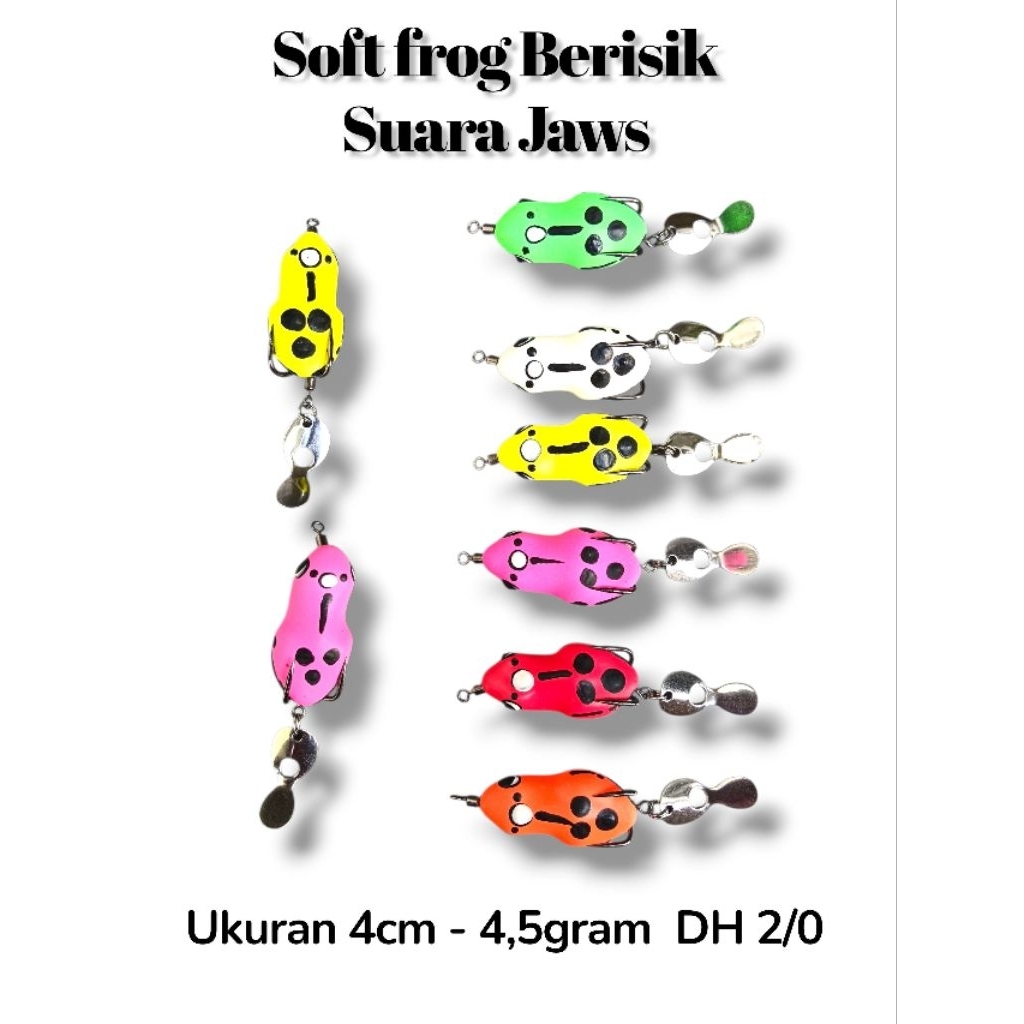 UMPAN PANCING SOFT FROG  BERISIK SUARA JAWS UKURAN 4CM