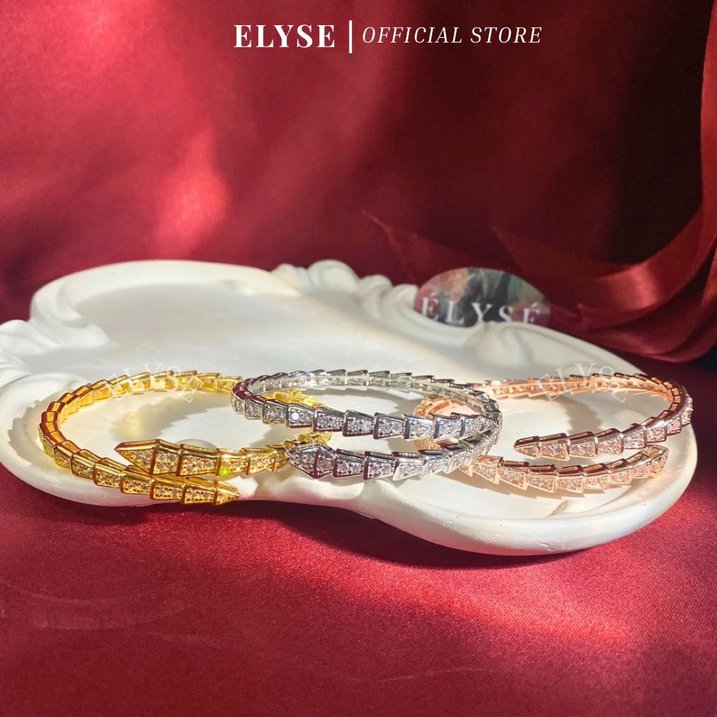 ELYSÉ - Serpent Full Mata | Gelang Titanium Ular Perhiasan wanita Mewah