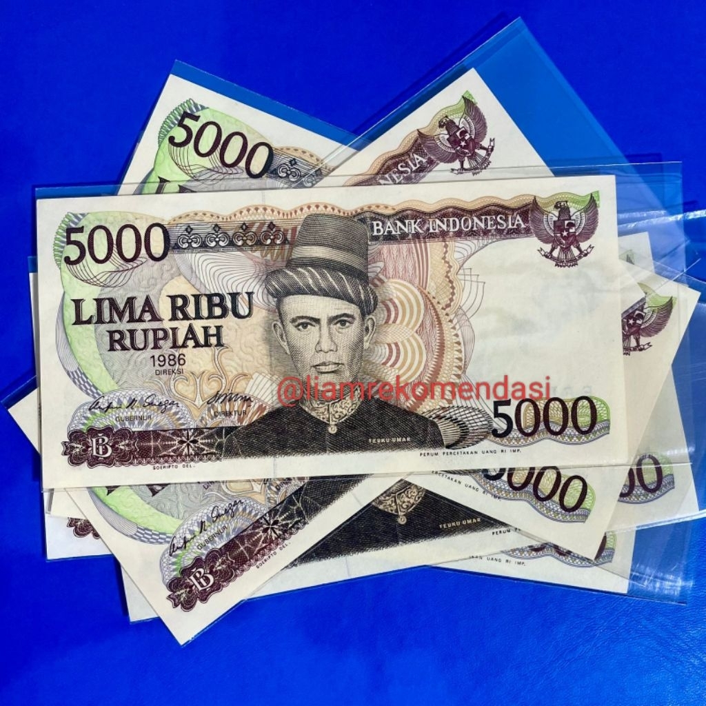 Kertas Kuno 5000 Teuku Umar Tahun 1986