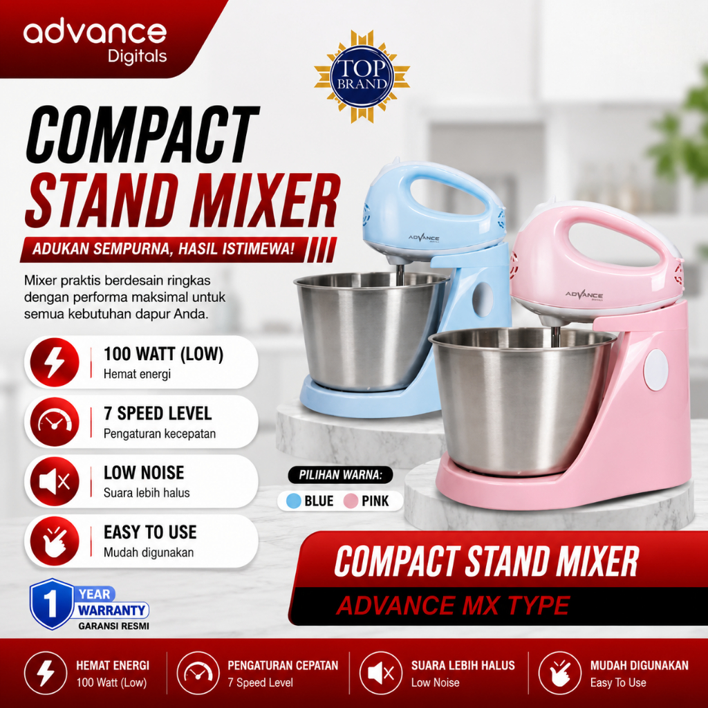 Advance Digitals - Compact Stand Mixer Tipe MX | Stand Mixer Kue, Stand Mixer Advance