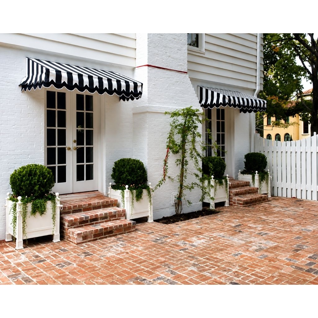 kanopi kain awning garis hitam putih