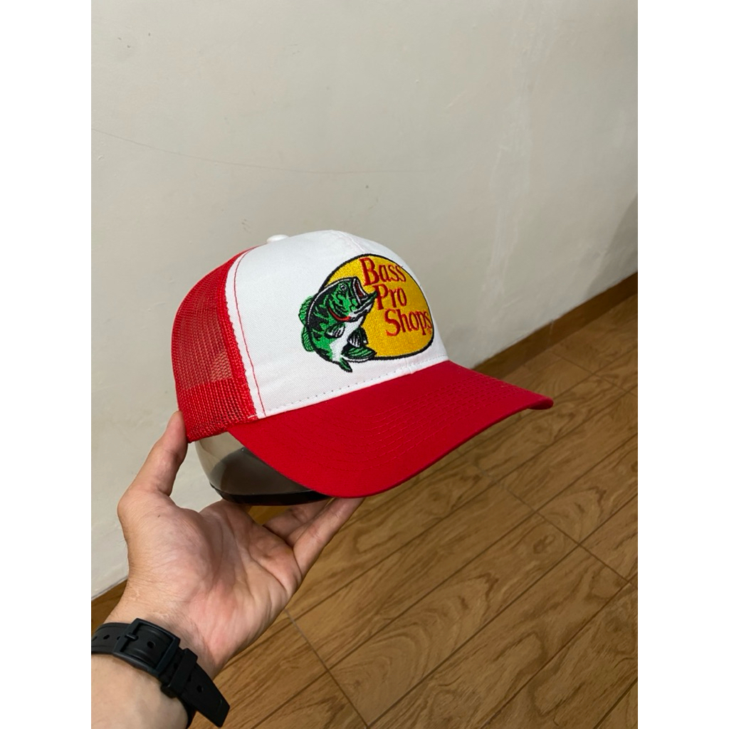 topi jaring Bass pro shops Logo Bordir Original