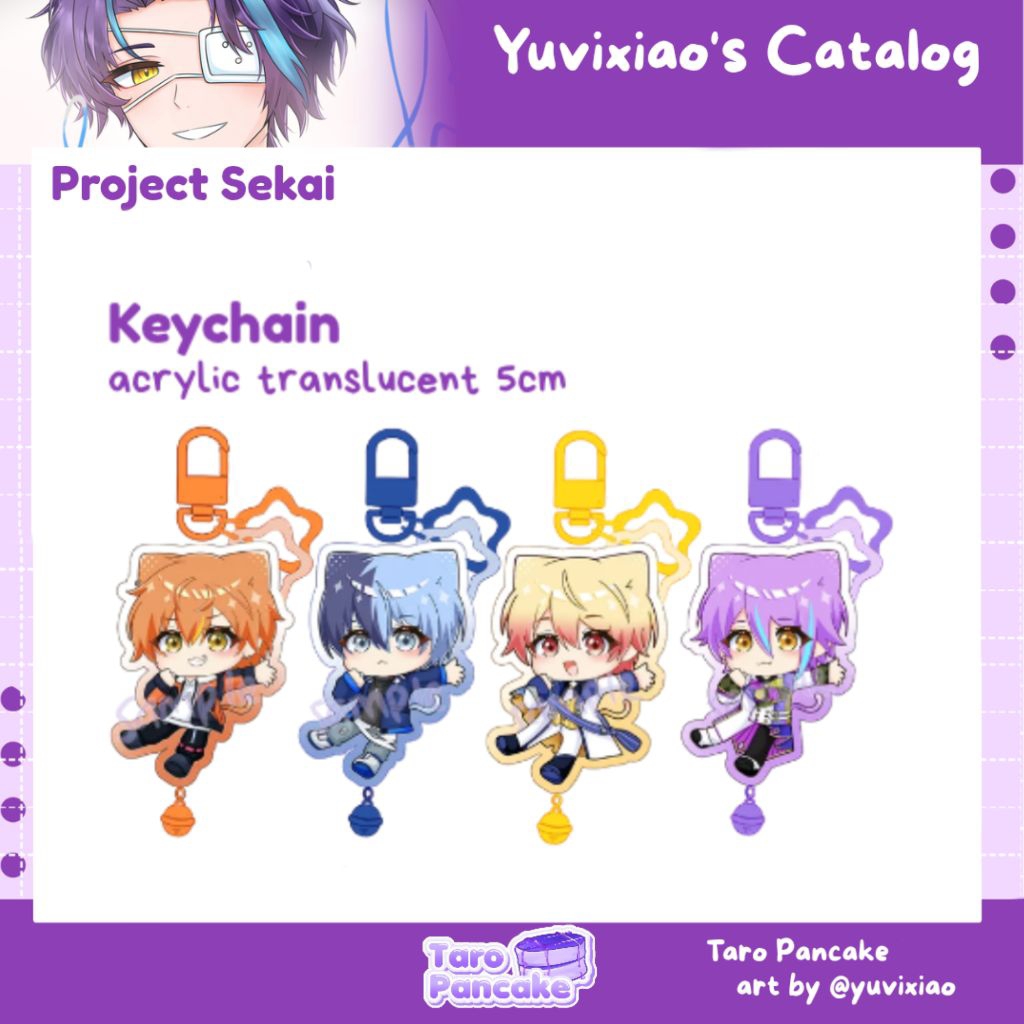 Project Sekai Keychain Fantasia (Akito, Toya, Rui, Tsukasa)
