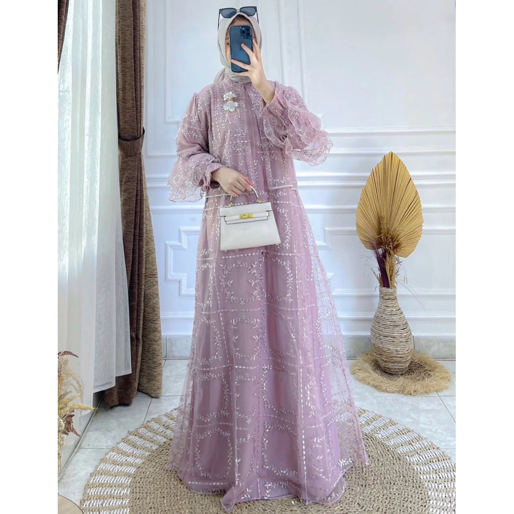 Seravina Dress ,Velvet mix Brukat