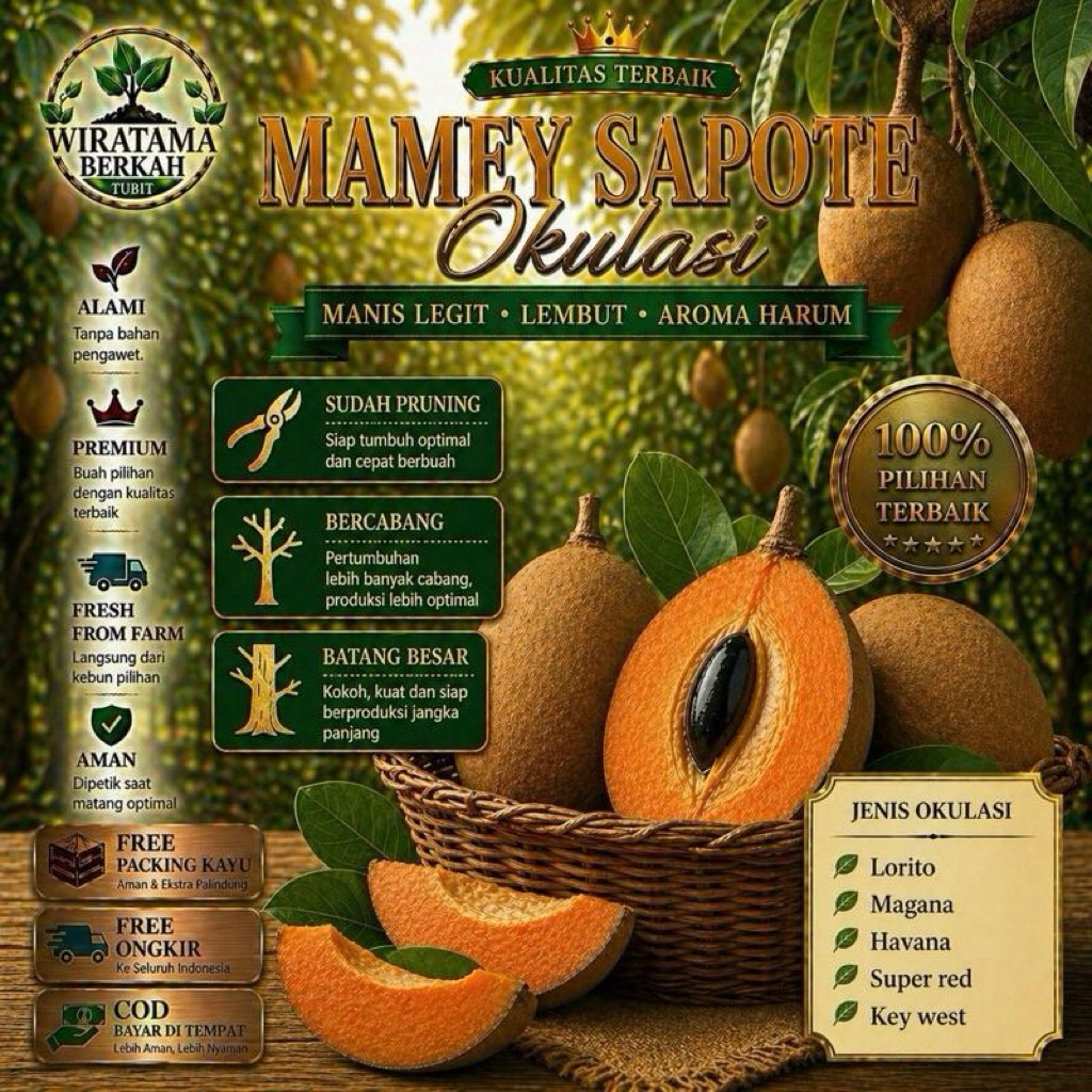 MAMEY SAPOTE OKULASI BERCABANG sudah pruning rimbun siap tanam