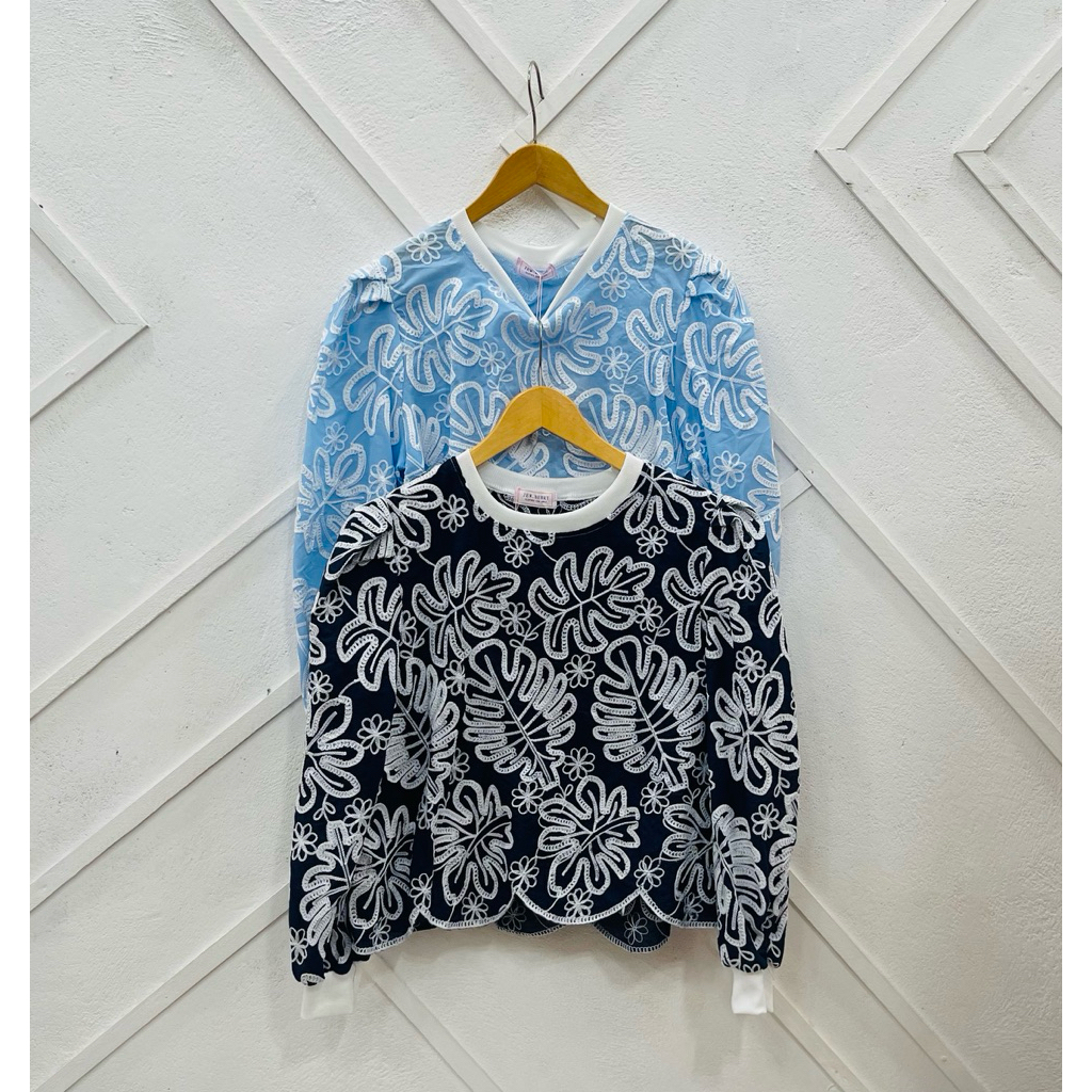 Blus Wanita Import Bahan Katun Bordir