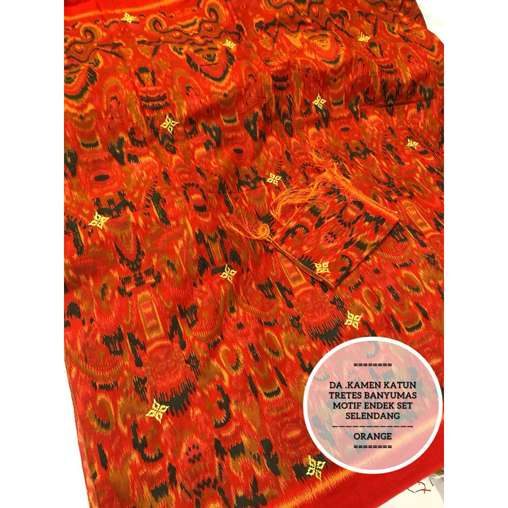 KAMEN KATUN TRETES BANYUMAS MOTIF ENDEK SET SELENDANG