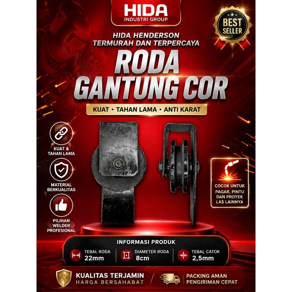 (PROMO)Roda gantung / Roda katrol pintu besi