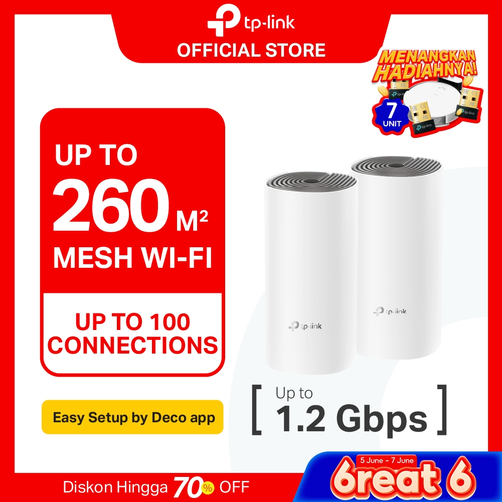 TP-Link Deco E4 | AC1200 Mesh WiFi System | WiFi 5 | Dual Band | Gigabit | Router Access Point