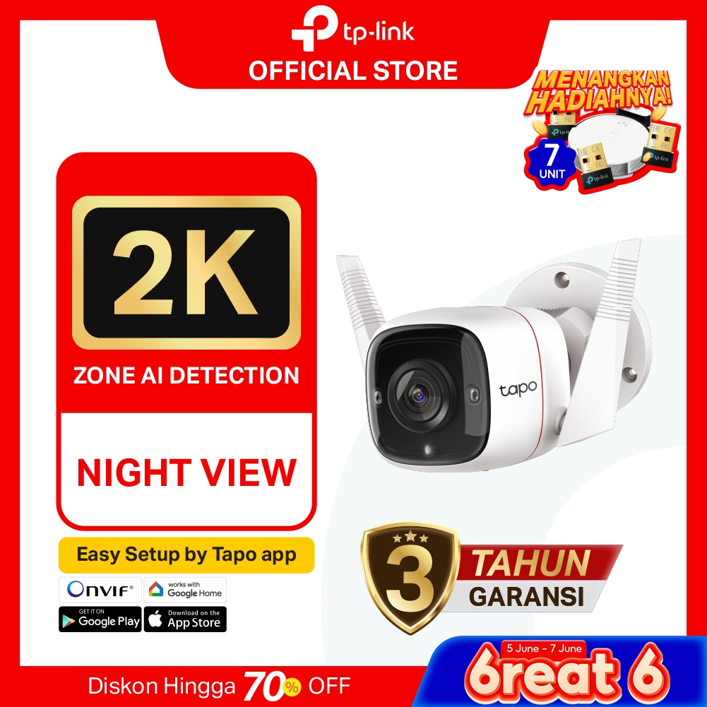TP-Link Tapo C310/C320WS/C325WB Outdoor 2K 3MP HD Wi-Fi CCTV Camera  Certification-IP66 Weatherproof