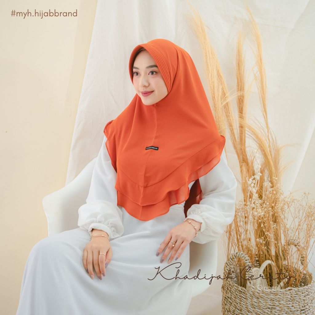 KHADIJAH KHIMAR CERUTY SIZE M - ORIGINAL BY MYH HIJABBRAND - Hijab instan khimar bahan ceruty babydo