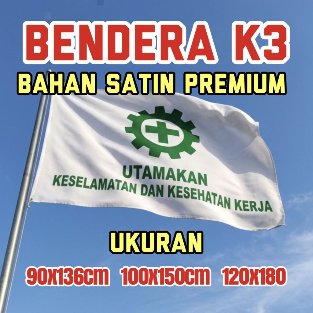 [READY] Bendera K3 Bahan Satin Premium