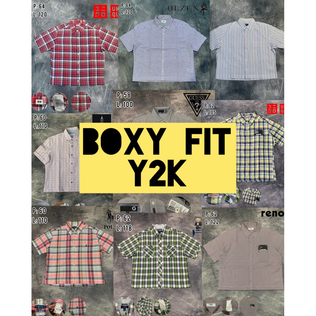 Kemeja Boxy Shirt Y2K Japan | Skena Kalcer