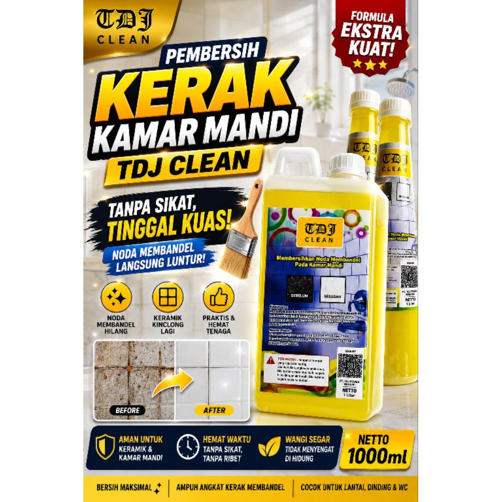 TDJ Clean, Pembersih Keramik Lantai, Dinding Kamar Mandi