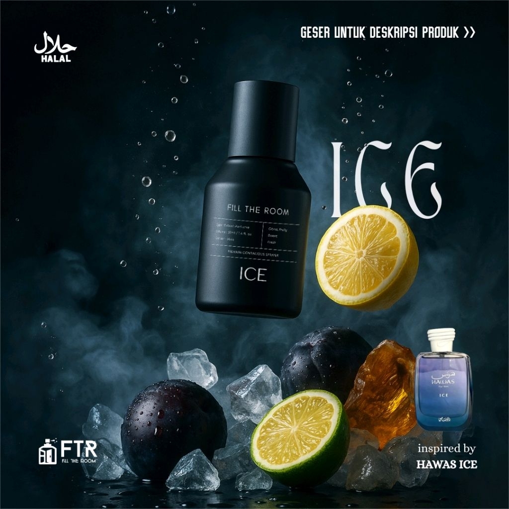 FTR ICE Extrait De Parfum 35ML - Parfum Pria Wangi Tahan Lama - Long Lasting - Extrait Parfum - Men