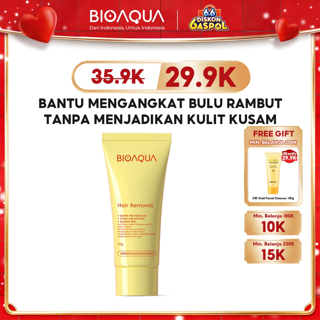 BIOAQUA Hair Removal Moisturizing Krim Perontok Bulu Ketiak Non-irritating Perontok Bulu Permanen Pe