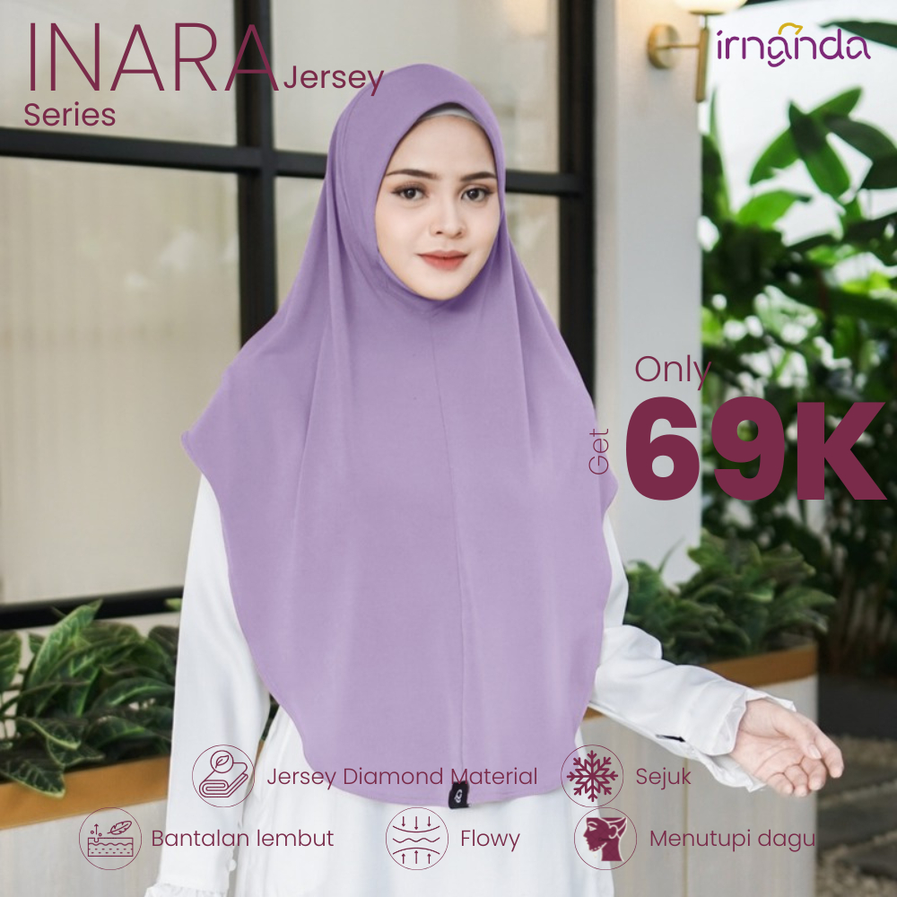 Irnanda Hijab - Bergo Instant Terbaru | Jersey Diamond | INARA Series | Lavender