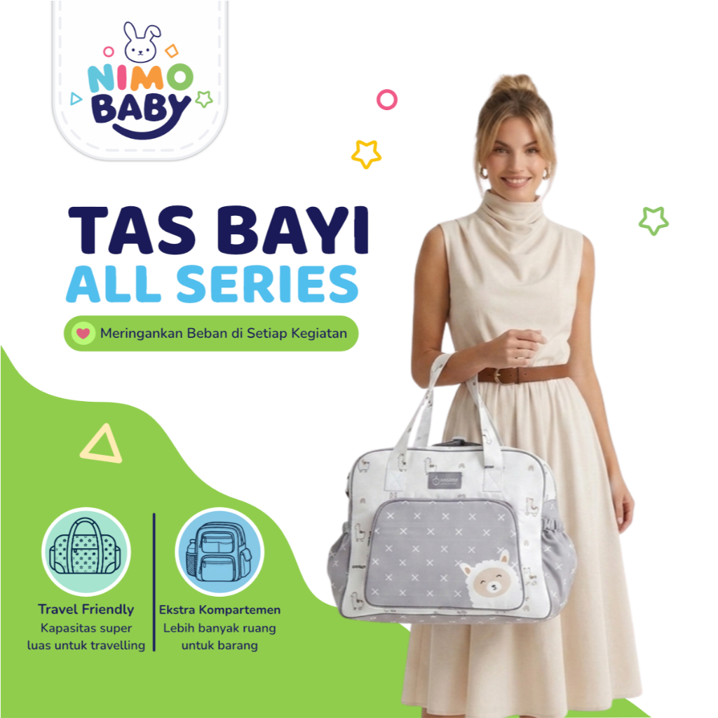 Omiland Tas Bayi Multifungsi Diaper Bag Mommy Bag Selempang Besar Medium Kecil Banyak Kantong