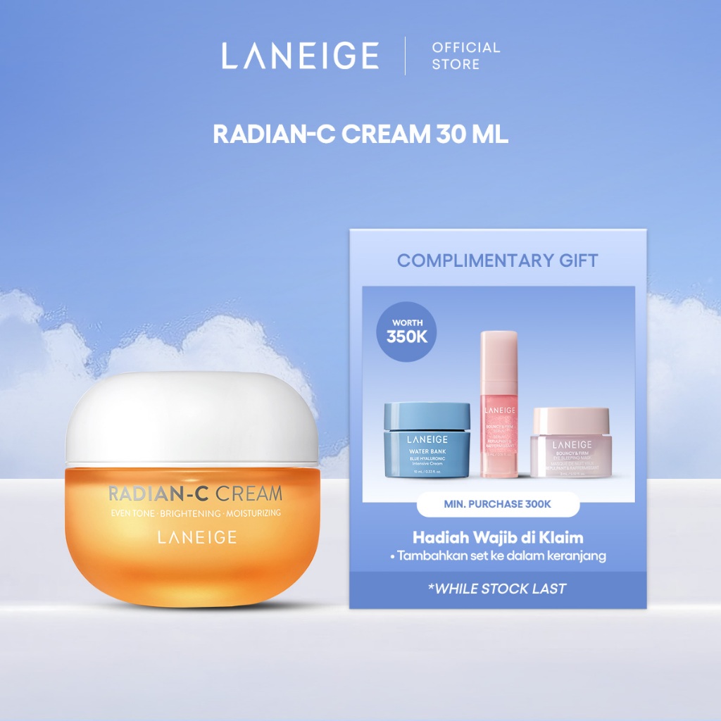 LANEIGE Radian-C Cream 30ML - Brightening Moisturizer, Krim Pencerah untuk Noda Hitam