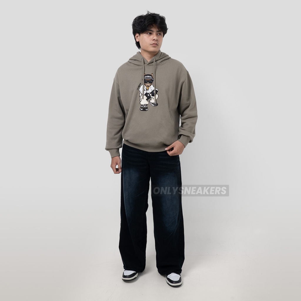 LIFEWORK GLOBE HIPDOG HOODIE KHAKI