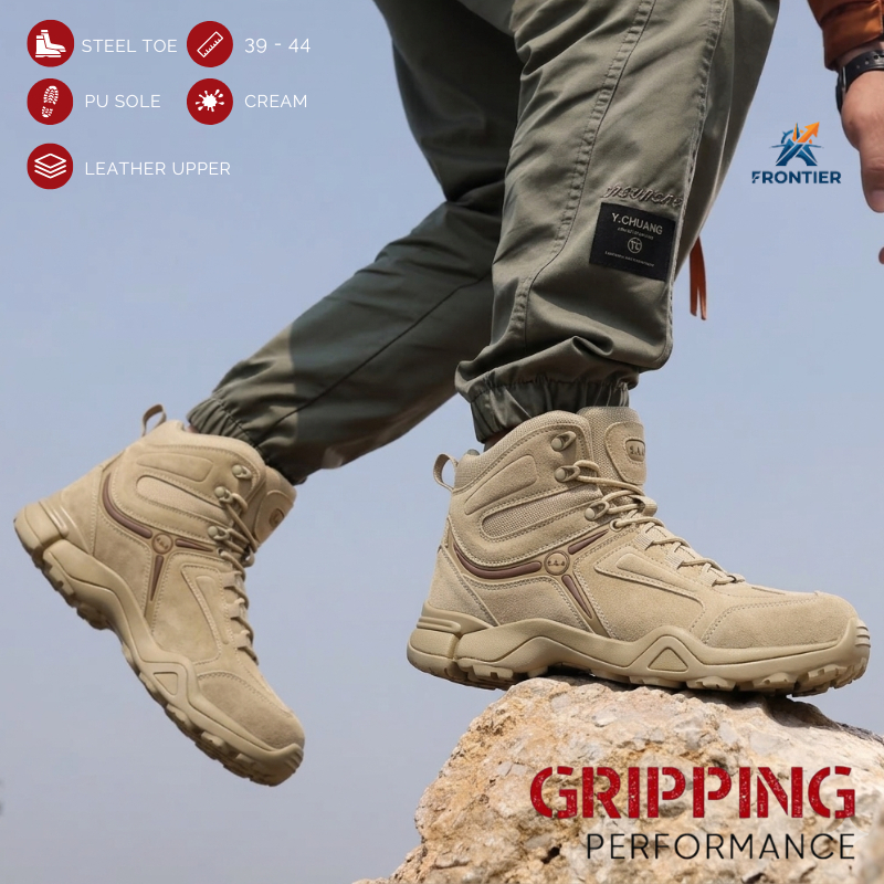 Sepatu Safety Pria Tactical 5AA / Sepatu Satpol PP PDL Murah / Sepatu Safety Boots Ujung Besi Sepatu