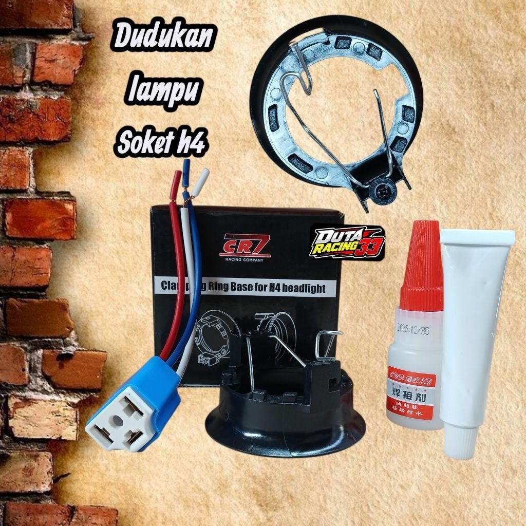 DUDUKAN FITING LAMPU H4 ADAPTER FITING DUDUKAN LAMPU H4 SET SOKET H4