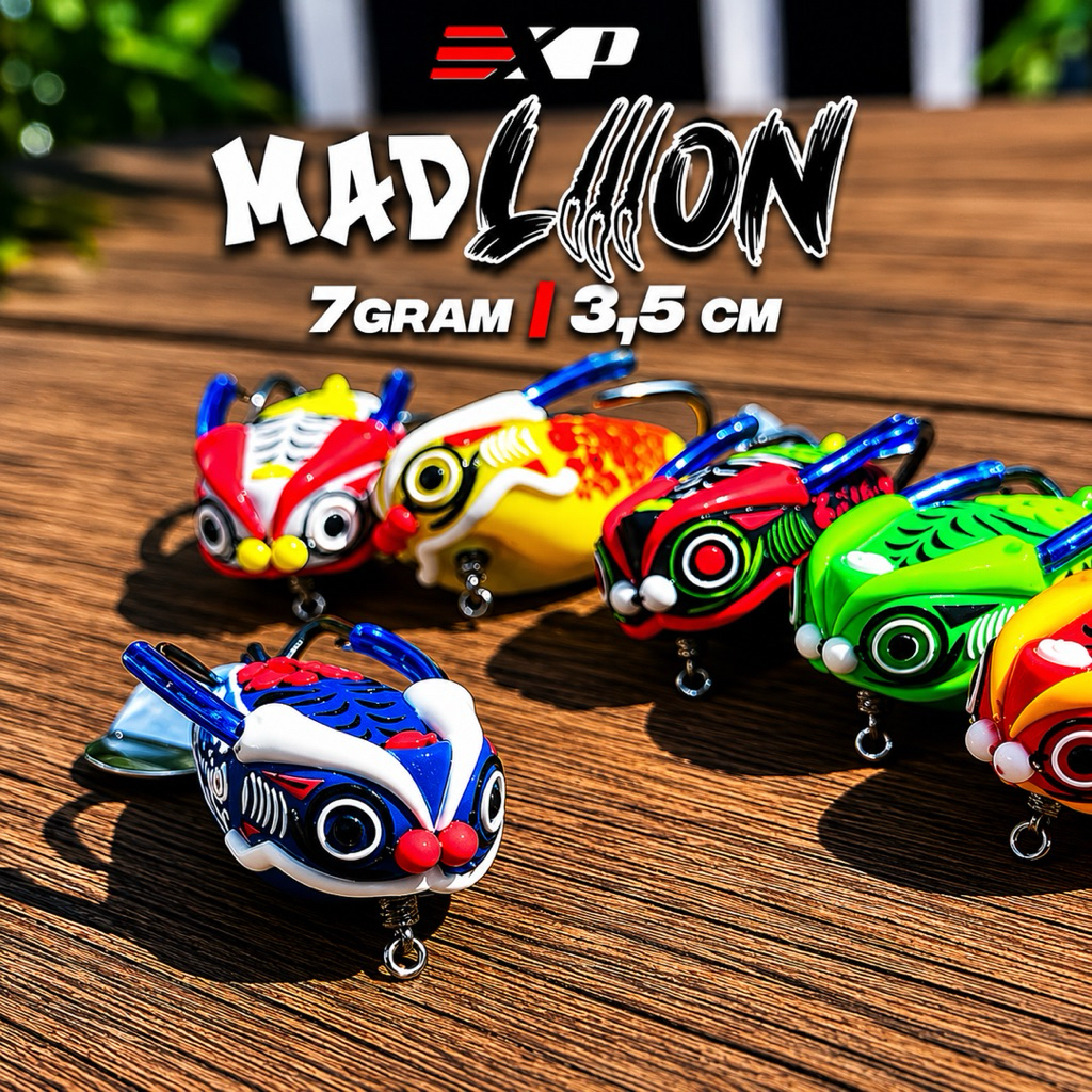 EXP Madlion Soft Frog  Fishing Lure || Desain 3D pada body soft frog