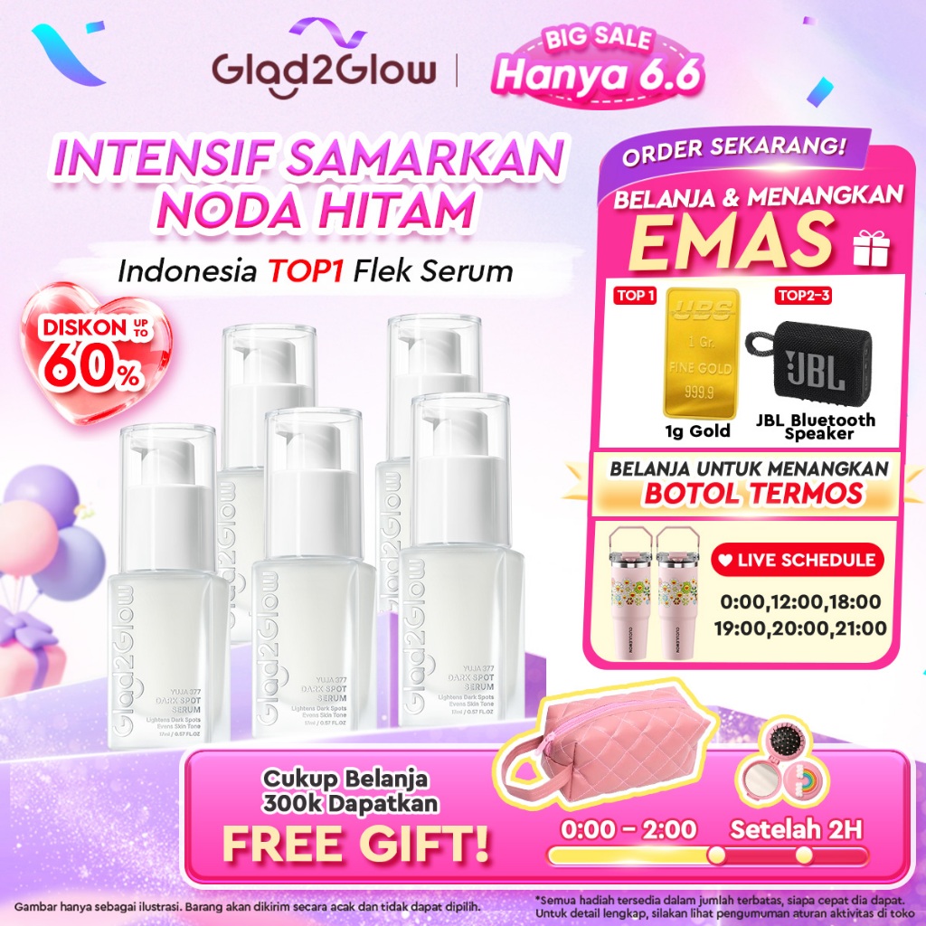 Glad2Glow Yuja Symwhite 377 Dark Spot Serum Eksfoliasi Wajah collagen serum wajah cream pemutih waja