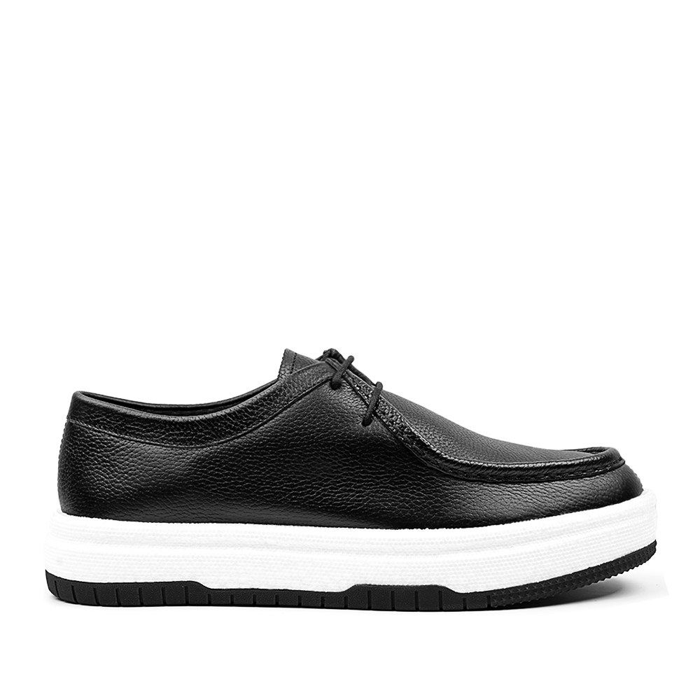 Prabu - Figo Black Sepatu Sneakers Kulit Pria