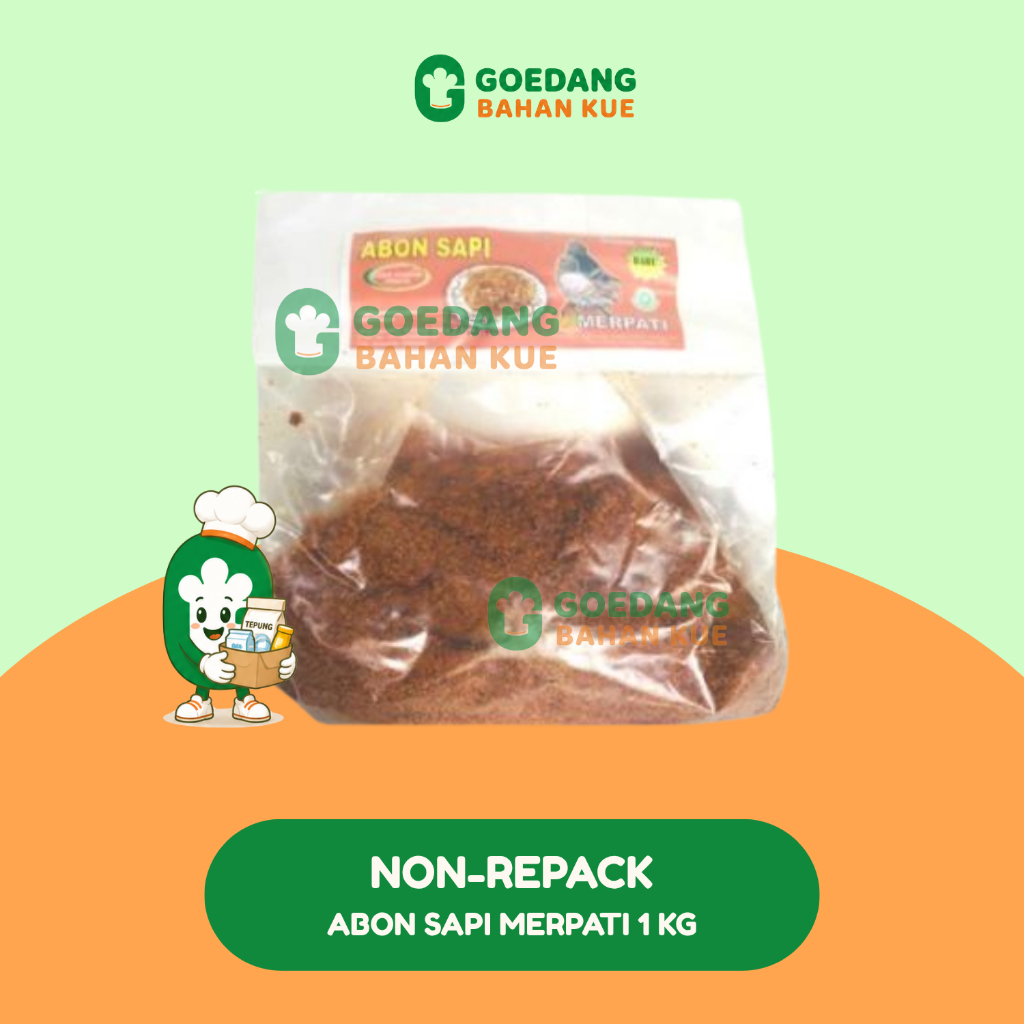 ABON SAPI MERPATI TANPA BAWANG KEMASAN 1 KG DAN 250 GR
