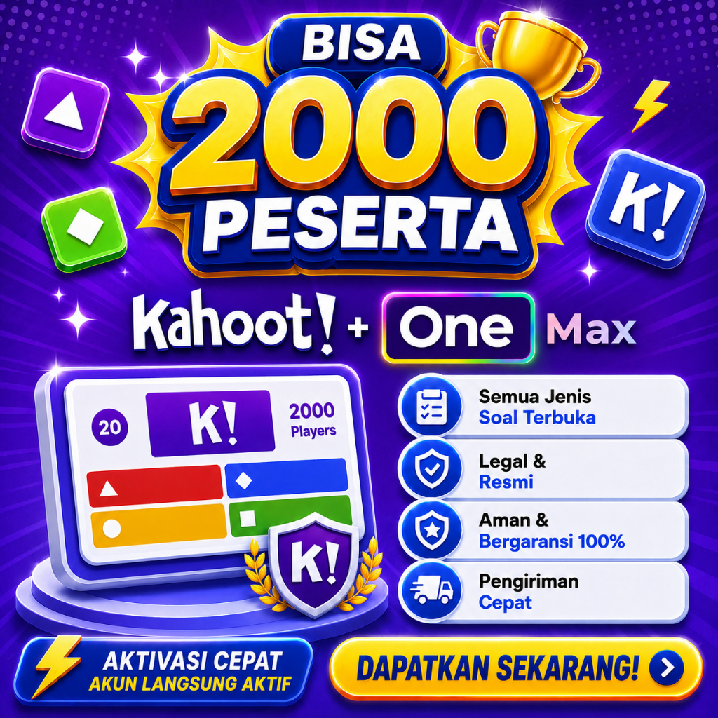 Kahoot+ One Max Premium 2000 Peserta Legal Bergaransi 100%