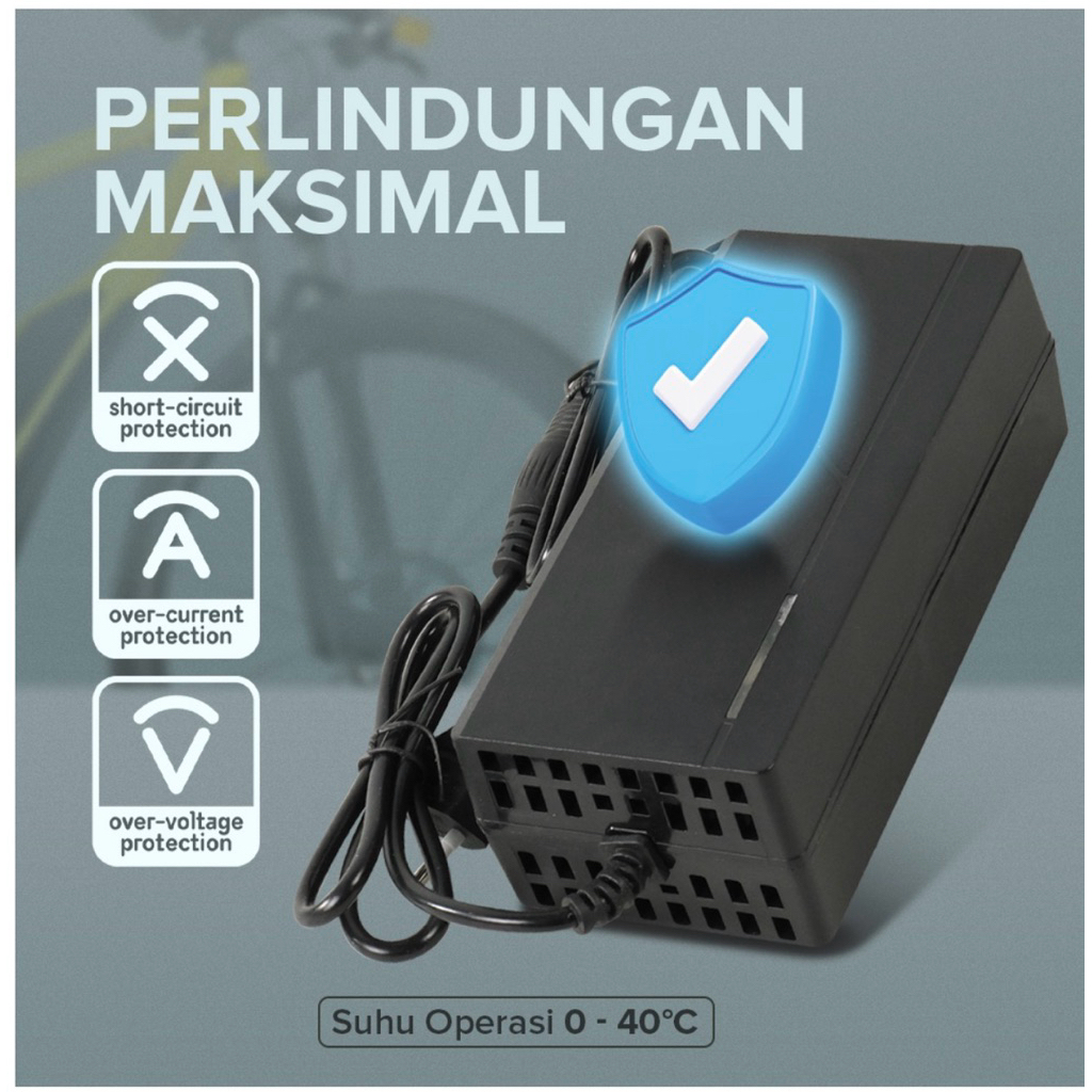 Charger motor listrik 54.6V 3A Colokan Bulat kuning 5.5*2.5 | Uwinfly dragonfly df7/df8 | Exotic Coo