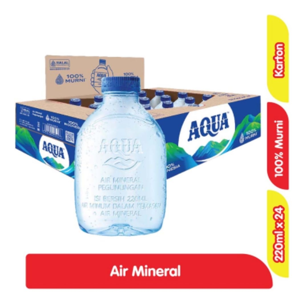 Aqua Air Mineral Botol Mini 220ml isi 24 Botol