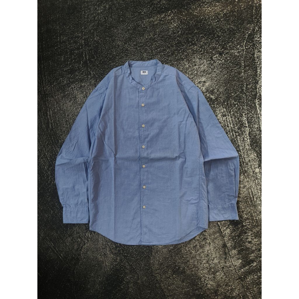 [BACA DESKRIPSI] Kemeja Uniqlo Sanghai Uniqlo Stand Collar Uniqlo Long Sleeve Shirt Kemeja Uniqlo Sa