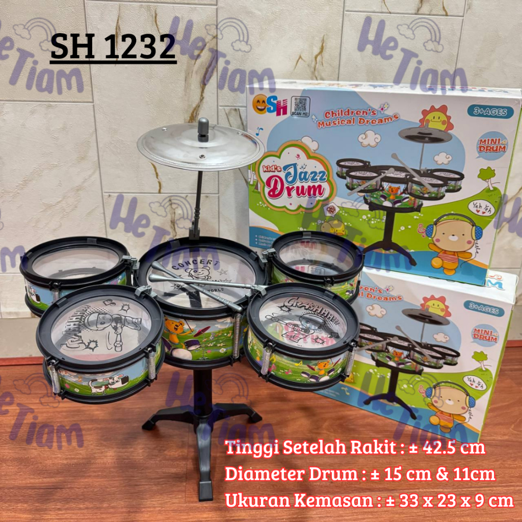 Mainan Drum Edukasi Anak / Mainan Drum Jazz Anak / Drum Mainan / Drum Set Anak