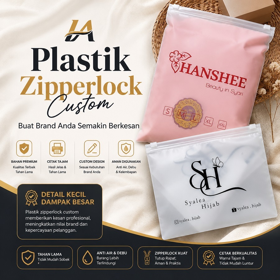 Plastik Zipper Custom Free Desain | Ziplock Zipperbag Pouch Kemasan Premium Sablon Murah