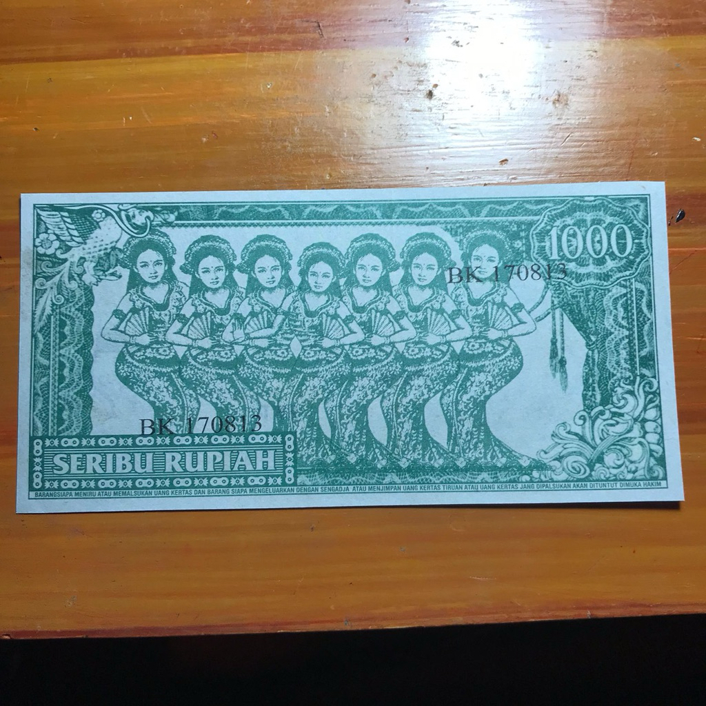 Uang Sukarno 1000 Warna Hijau Penari 7