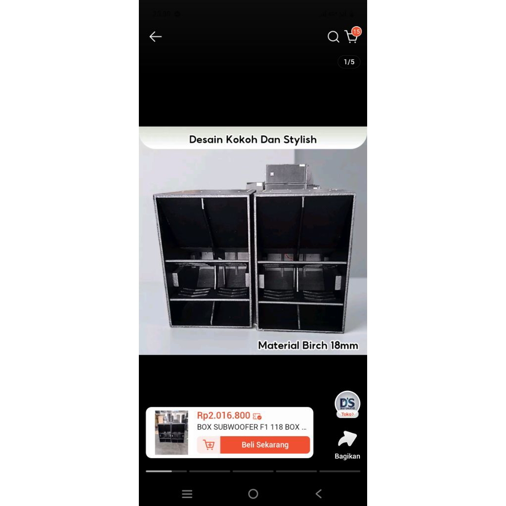 BOX SOUND F1 18" TRIPLEK 18MM CAT HITAM PRISMATIK