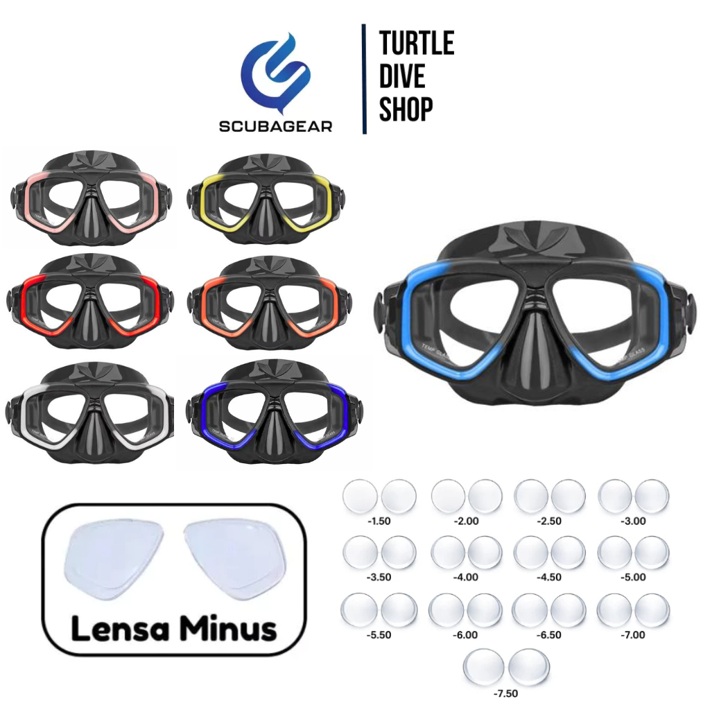 Mask Scubagear Zoom With Lensa Minus - Mask Snorkeling