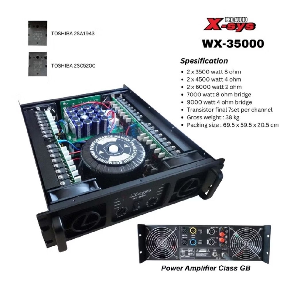 Power Amplifier X-Sys WX-35000 Class GB 2x3500watt original