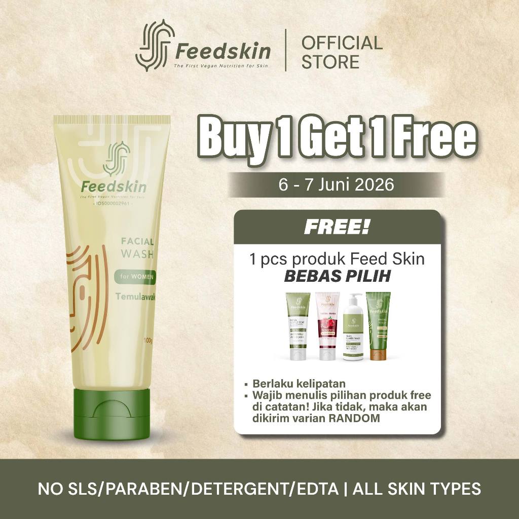 FEED SKIN Facial Wash Temulawak  | Sabun Jerawat Wanita | Sabun Anti Komedo | Sabun Kulit Berminyak