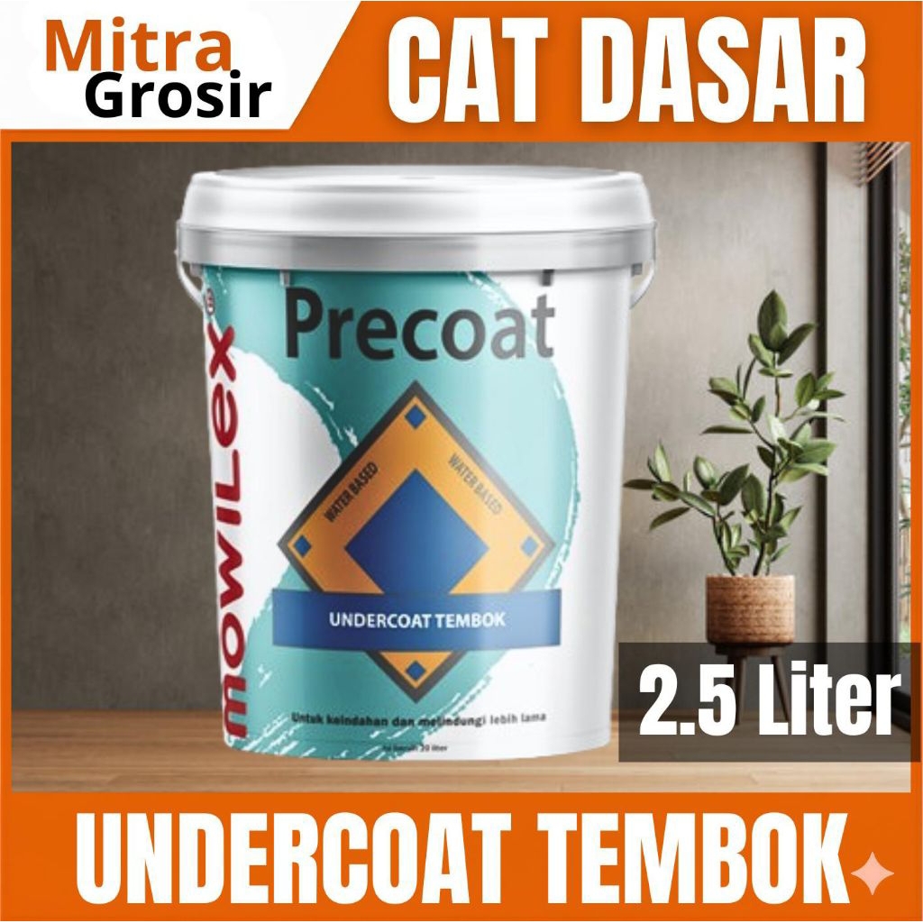 CAT DASAR MOWILEX | MOWILEX PRECOAT UNDERCOAT 2.5 LITER PUTIH | KEMASAN GALON