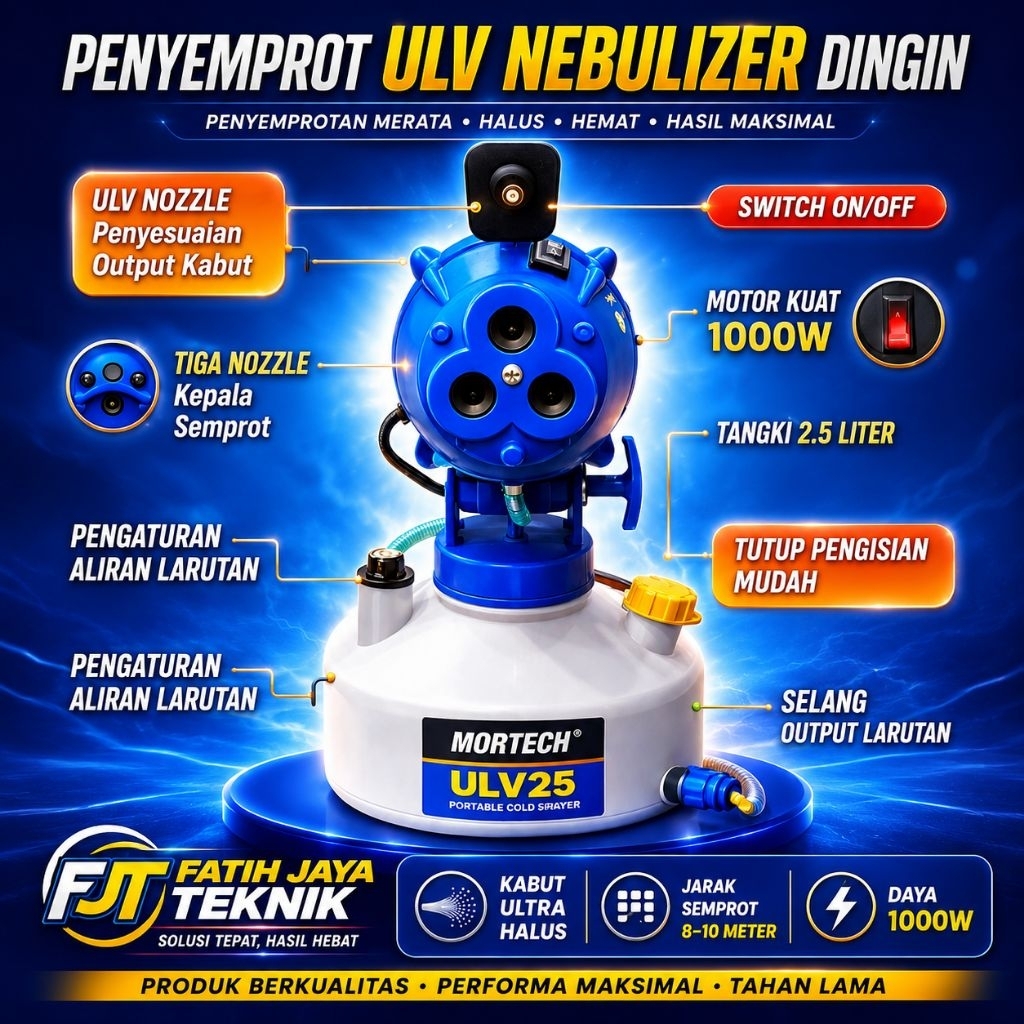 FOGGING LISTRIK ULV-25 MORTECH PRO ULV COLD FOGGER  MESIN SPRAYER DISINFEKTAN ULV25