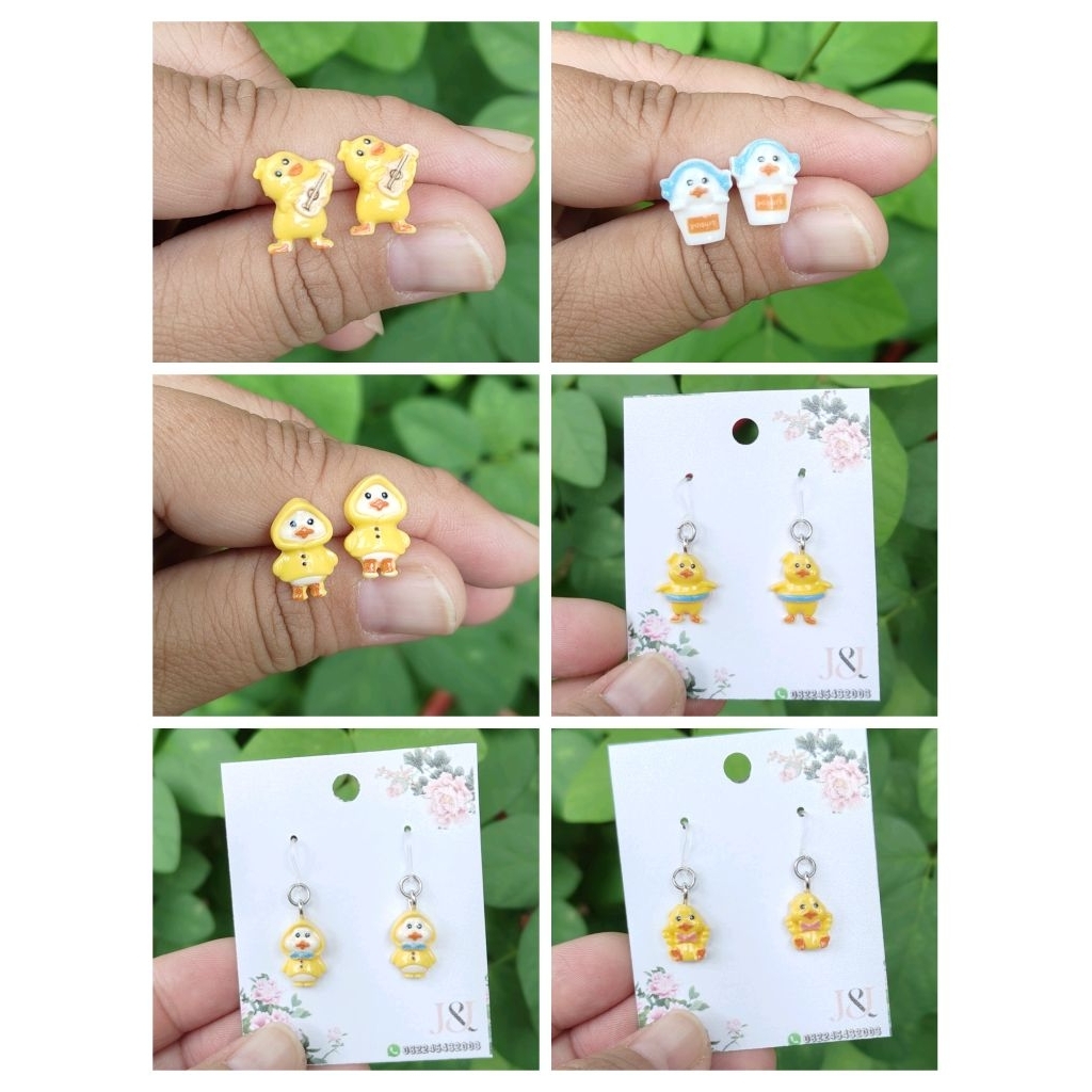 Anting Plastik Anak anti alergi karakter duck duckie bebek