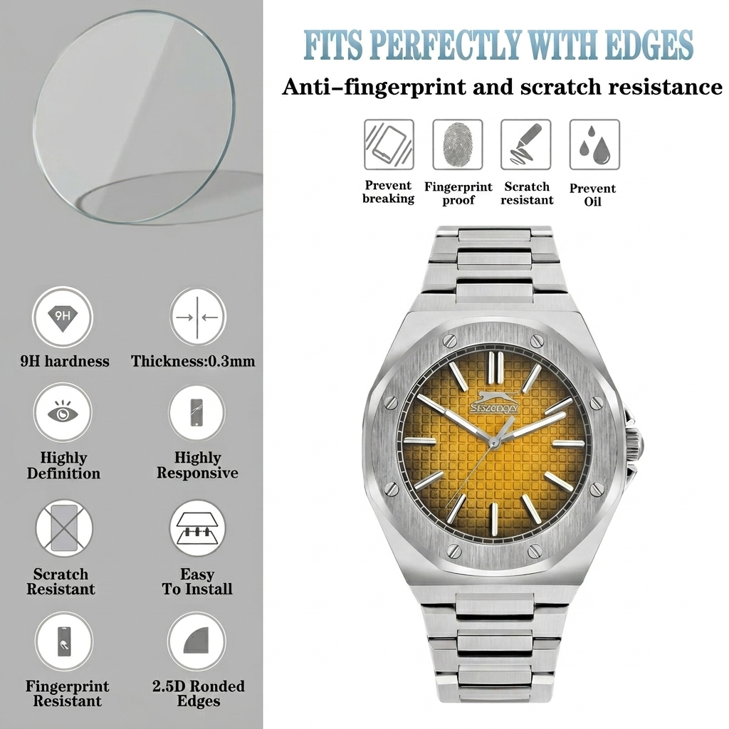 nnn tempered glass untuk Slazenger Men's Watches SLZ SL.09.2305.1.03 SL.09.2305 TG anti gores jam ta