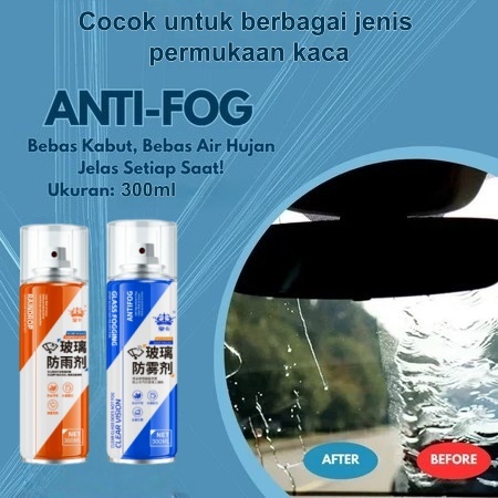 Nano coating Spray Anti fog 300ml efek daun talas kaca mobil Kacamata Helm Spion Mobil Anti Fog Embu
