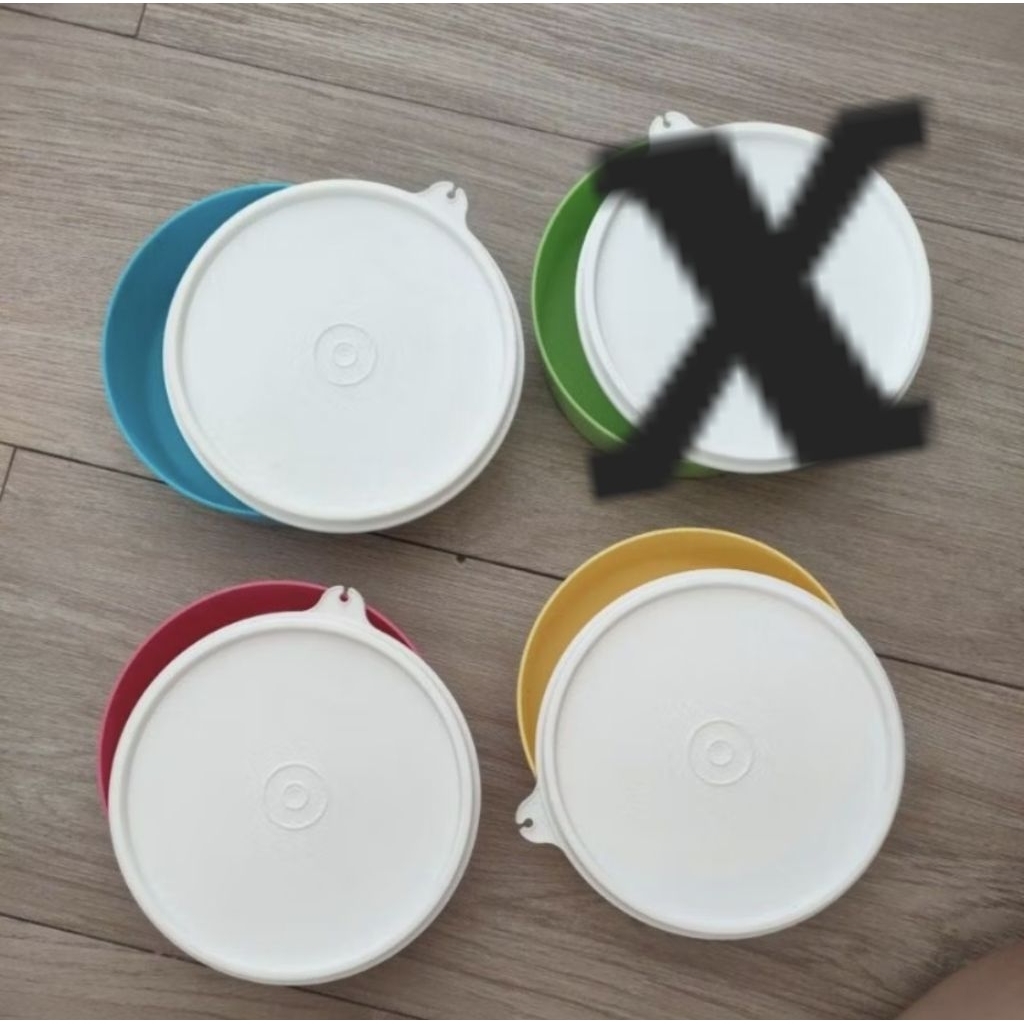 tempat makan / snack (bulat) tupperware tanpa sekat