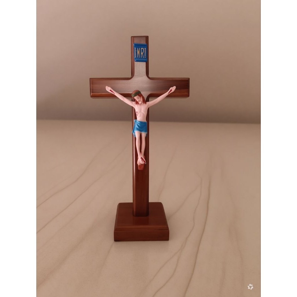 Salib Duduk Corpus/Salib Duduk Patung Yesus kayu jati